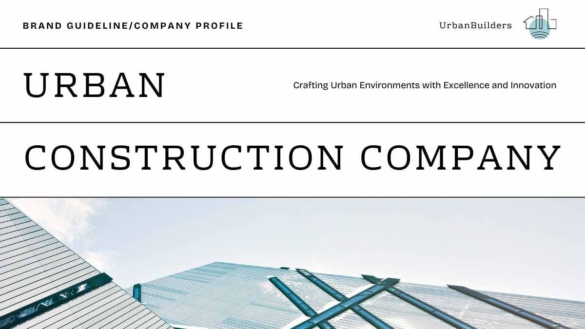 Clean Minimal Urban Construction Company Slides - slide 1