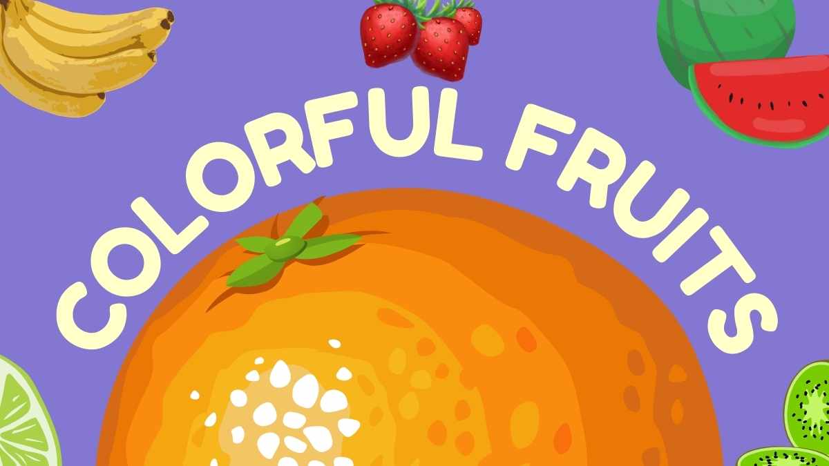 Plantillas Ilustradas de Frutas Coloridas - diapositiva 1